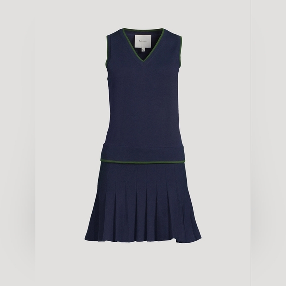 Reformation Navy and Green Mini Dress - Picture 2 of 11